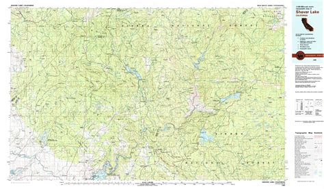 Shaver Lake Topographical Map 1100000 California Usa