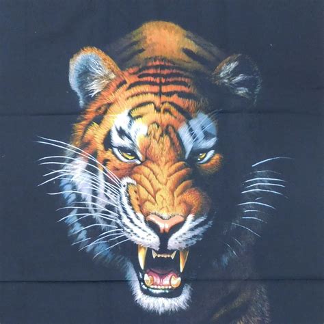 Patchwork Quilting Animal Kingdom Tiger Panel 60x110cm Fabric