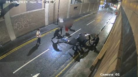 Sickening Cctv Shows Mass Gang Assault In Manchester City Centre With