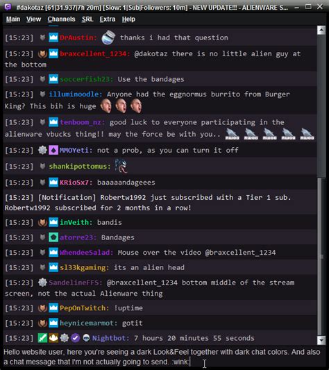 Turn the screen to landscape mode. Chatty - Twitch Chat Client