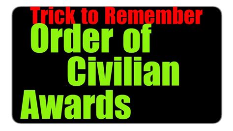 Trick To Remember Order Of Highest Civilian Awards Youtube