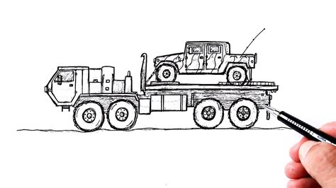 How To Draw Military Vehicles Transporter Youtube