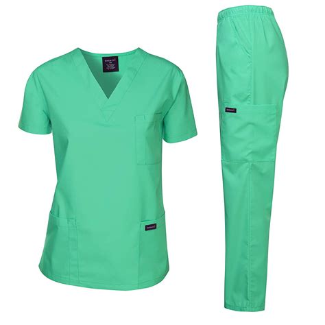 Dagacci Medical Uniform Unisex Scrubs Set Scrub Top And Pants