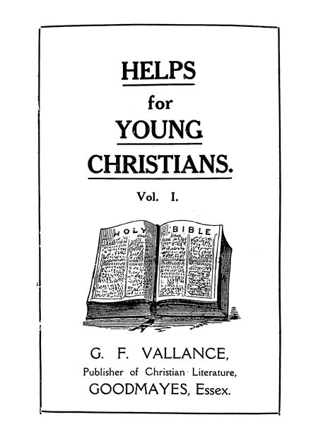 Volume 1 Helps For Young Christians Plymouth Brethren Archive