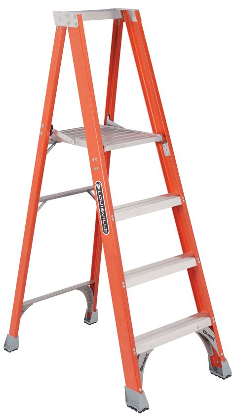 Louisville Ladder 4' Fiberglass Platform Step Ladder, 10' Reach, 300 lbs Load Capacity, FP1504 