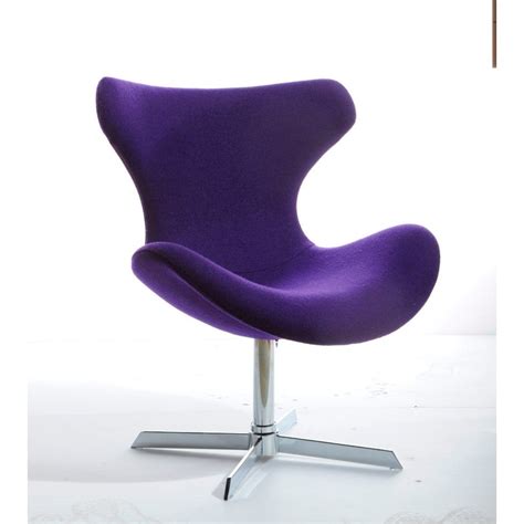 Modrest Modern Purple Fabric Lounge Chair Upholstered Accent Chairs