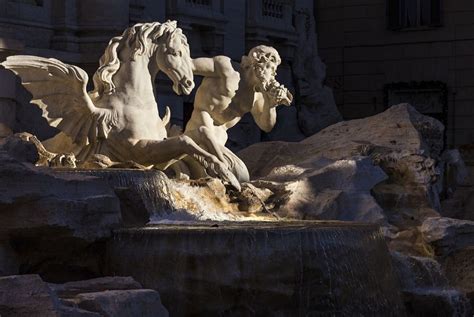 Triton And Sea Horse Of The Trevi Fountain The Largest Baroque
