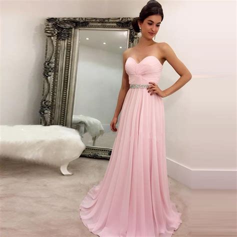 2017 Elegant Light Pink Prom Dresses Off The Shoulder Pleated