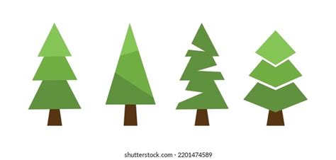 Fir Tree Set Collection Hand Drawn Stock Vector Royalty Free