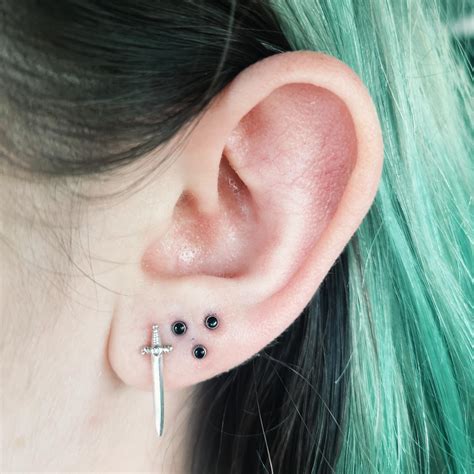 Slightly Obsessed With My Three New Stacked Lobe Piercings Rpiercing