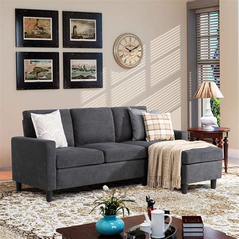 honbay sectional sofa convertible l shaped couch with reversible chaise sectional couch for