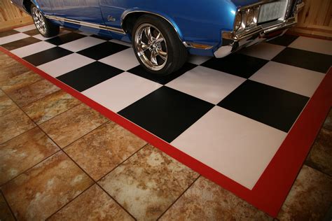 G Floor Imaged Parking Mat 75 Mil Wear Layer Bandw Checkerboard