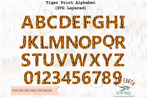 Free Tiger Print Letters Alphabet SVG PNG EPS DXF By Designbundles