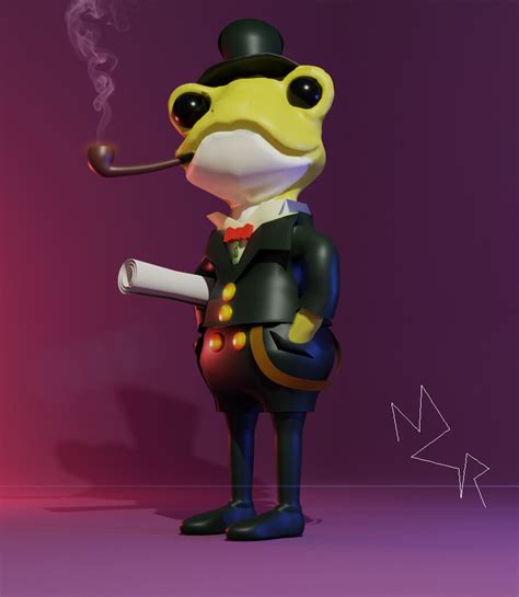 Artstation Sapo Fidalgo Gentleman Frog