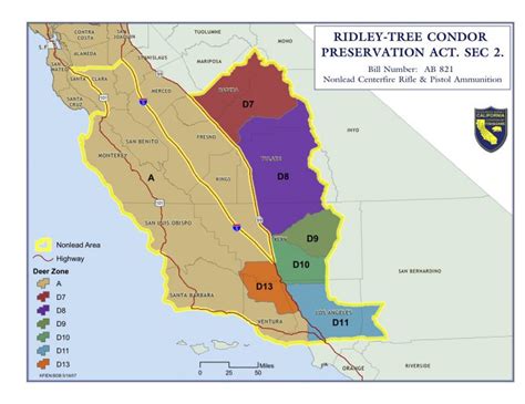 California Condor Range Hunting Legal Labrador And Upland Map