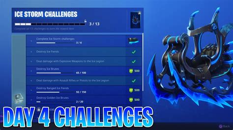 Fortnite Ice Storm Challenges Damage Ice Legion Destroy Ice Shards