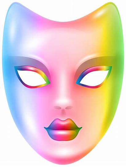 Mask Face Carnival Clip Rainbow Clipart Moon