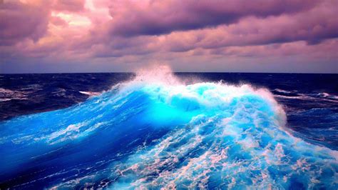 Majestic Ocean Waves And Clouds Hd Wallpaper Waves Wallpaper Sea