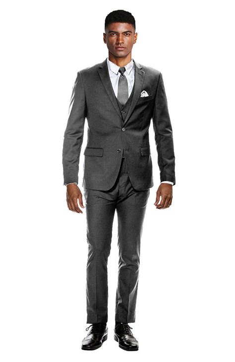 Mens Charcoal Ultra Slim Fit 3 Piece Suit Dark Grey Suit Wedding