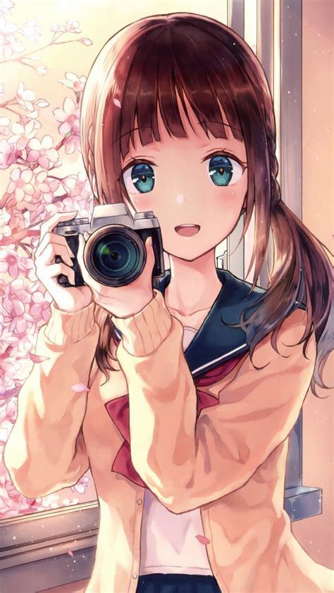 Download 720x1280 Wallpaper Anime Girl Camera
