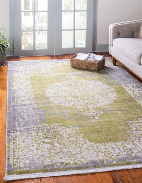 Light Green 5 X 8 New Vintage Rug Irugs Uk