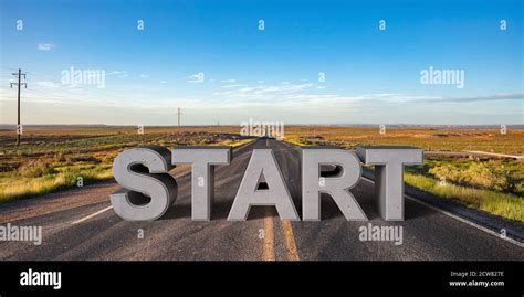 Start Beginning Concept Text Sign Concrete Solid Letters On The