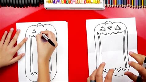 How To Draw A Big Mouth Pumpkin Folding Surprise Art For Kids Hub