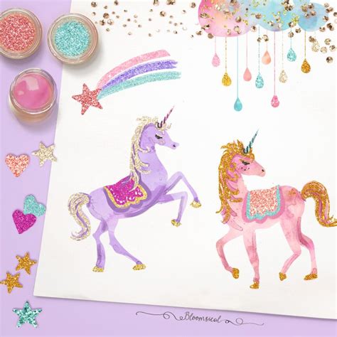 Glitter Unicorns Clip Arts Shop Aulisting