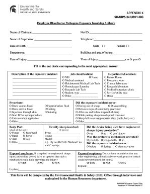 Needle Stick Injury Incident Report Sample 2017 2024 Form Fill Out