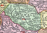 Caldwell County, North Carolina, 1911, Map, Rand McNally, Lenoir ...