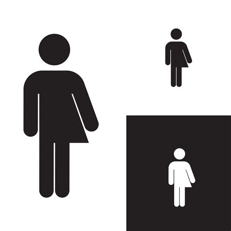 Gender Neutral Bathroom Sign Person Custom Designed Illustrations