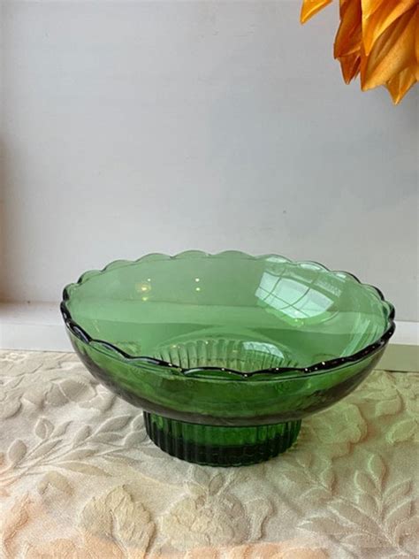vintage e o brody co green glass bowl m 2000 cleveland etsy