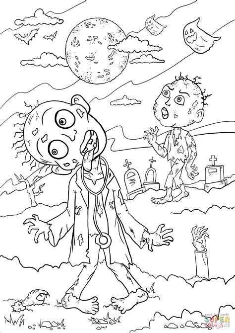 Zombie Printable Coloring Coloring Pages