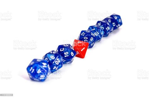 Colorful Multi Sided Role Play Game Dice Isolated White Background