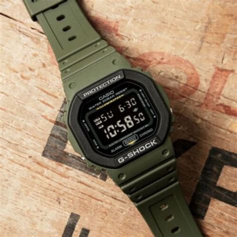 Casio G Shock Water Resistant Digital Mens Watch In Od Green Dw
