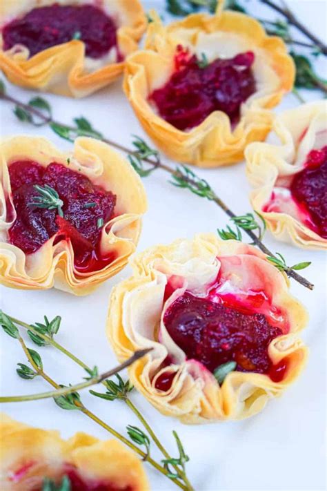 Brie And Cranberry Phyllo Mini Tarts The Jam Jar Kitchen Recipe