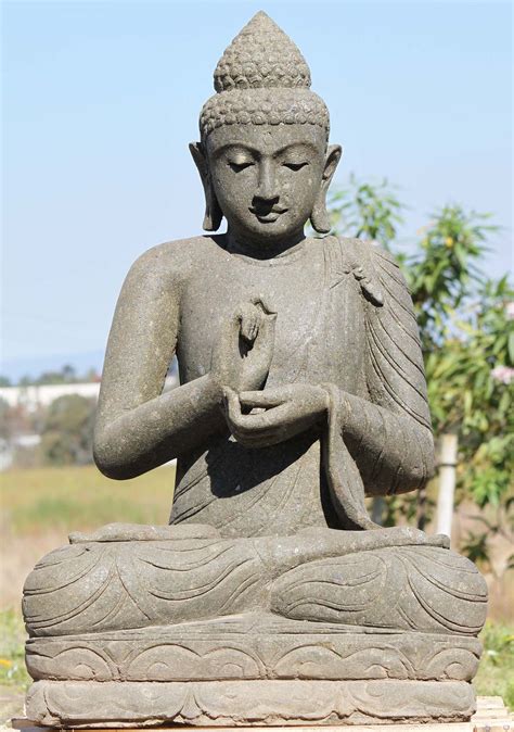 Sold Stone Dharmachakra Buddha Sculpture 39 102ls410 Hindu Gods