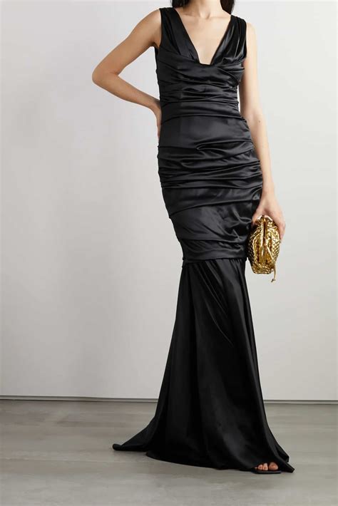Dolce And Gabbana Ruched Stretch Silk Satin Gown We Select Dresses
