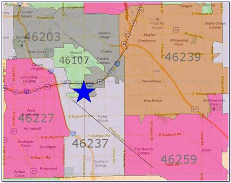 Zip Code Map For Indianapolis Indiana United States Map
