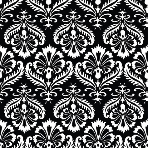 Premium Vector Seamless Pattern Of Silhouettes Decorative Vintage Flowers