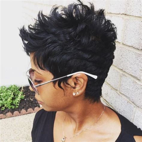 Spiky Black Pixie #curlyblackhairstyles | Black women hairstyles, Black