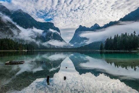 Nature Landscape Lake Mountains Forest Clouds Calm Reflection