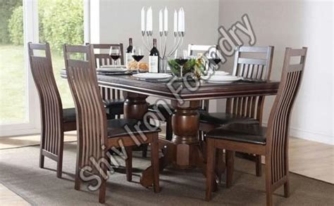 The dining table set 6 seater gives you a little more elbow room than a typical 4 seater. 6 Seater Dining Table Set by Shiv Iron Foundry, 6 seater ...