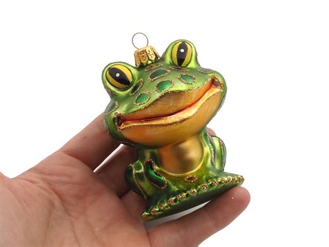 Czech Hand Painted Glass Frog Christmas Tree Ornament Etsy