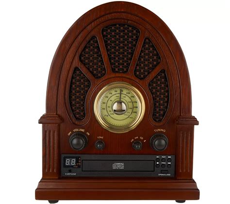 Vintage Wooden Radio With CD Player AM FM Radio Bluetooth QVC Com