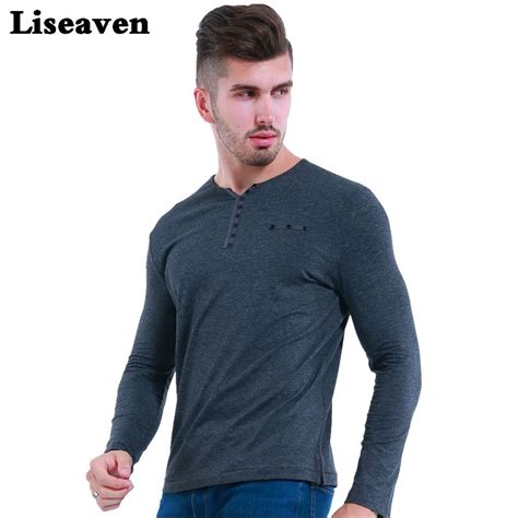 Liseaven 2017 Fashion Mens Slim Fit Long Sleeve T Shirts Stylish Luxury