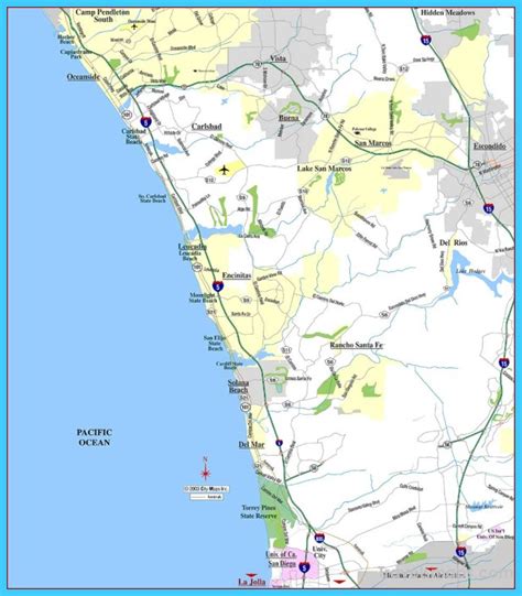 Map Of San Diego California Travelsmapscom