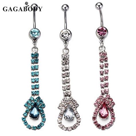 14g Water Drop Dangle Belly Button Rings Piercing Jewelrypiercing Jewelrybelly Button