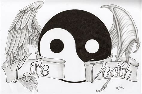 Life And Death Yin Yang Good And Evil Angel Wings Demon Wings Design