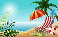 Beach Summer Holiday Starter Pack Background Design 2380180 Vector Art ...